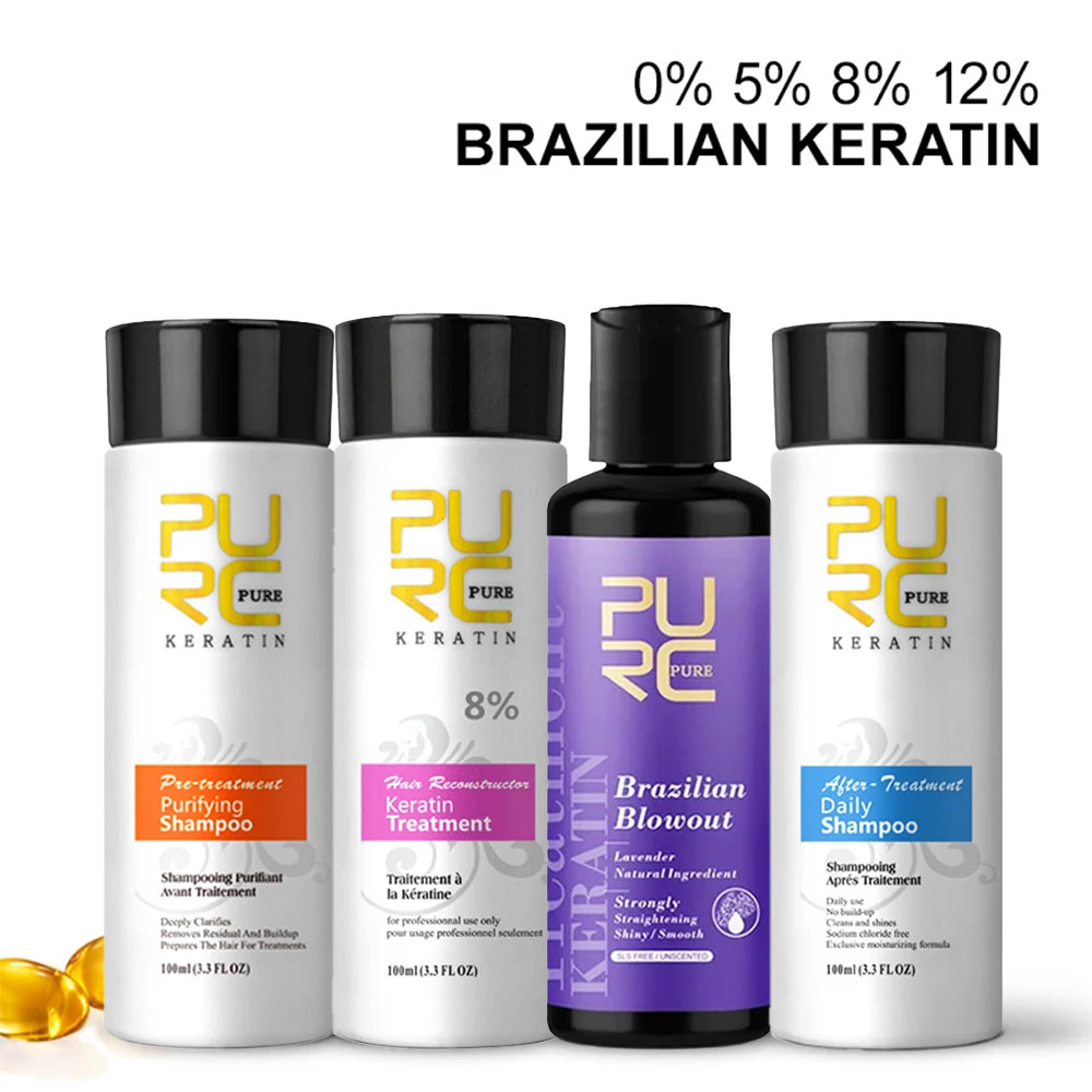 Hair Care Keratin Shampoo - شامبو علاج الكيراتين من PURC، بلسم،