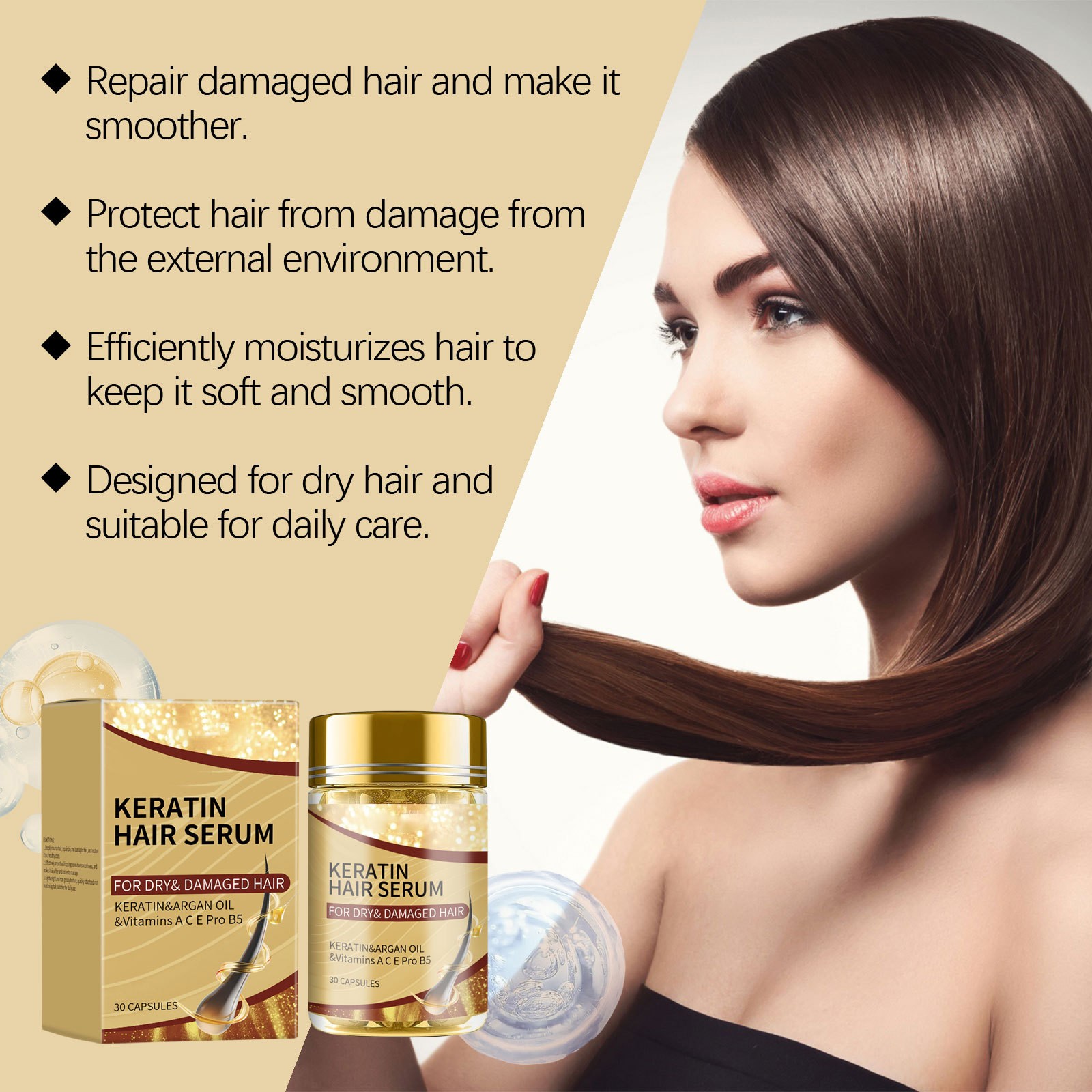 Hair Care Capsule - كبسولات ناعمة للعناية بالشعر بزيت الأرجان