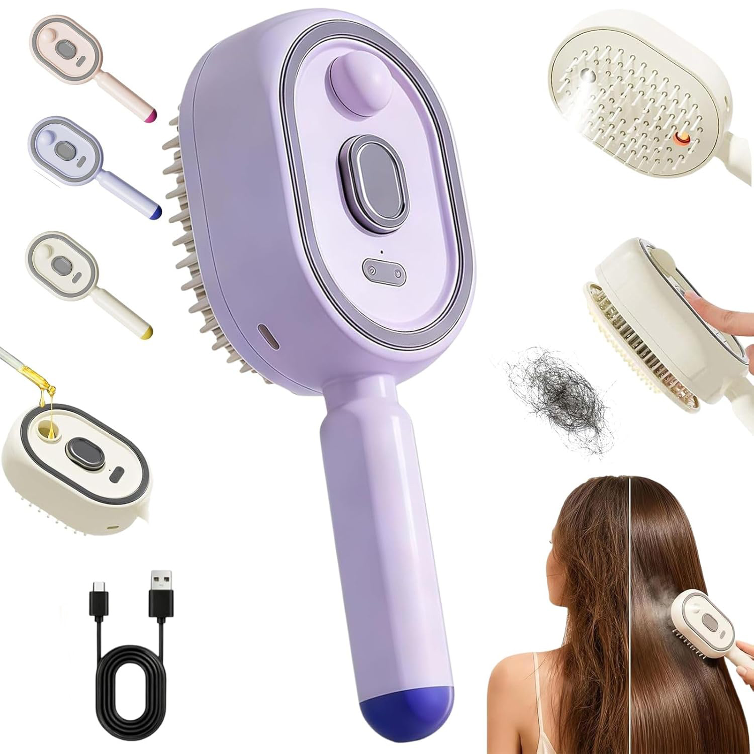 Hair Care Is Self Care - مشط تدليك كهربائي بالرش الهوائي للعناية