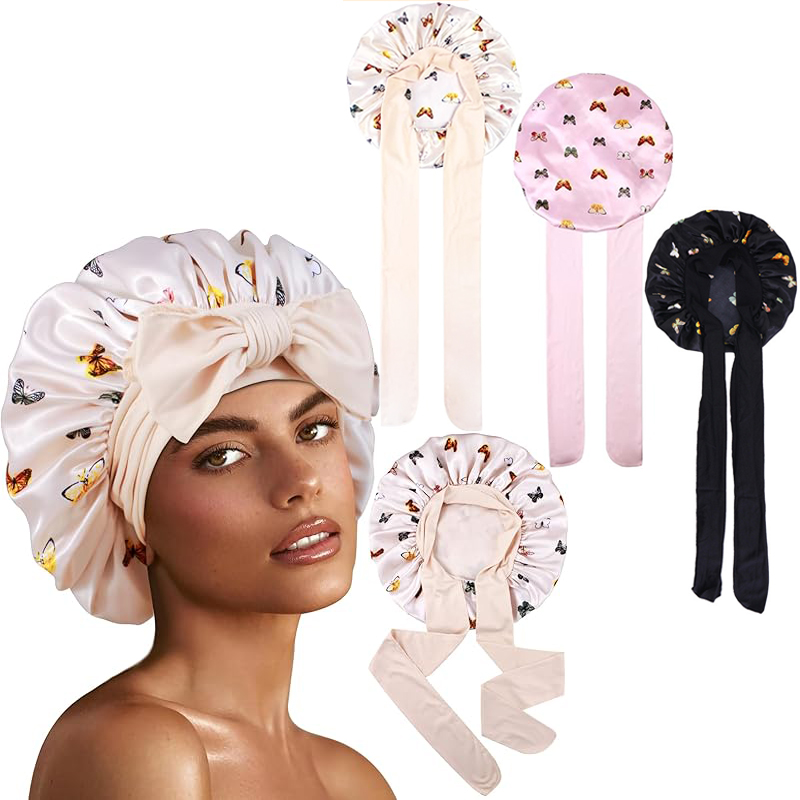 قبعة حريرية جديدة مزينة بطبعة  - مراجعة Satin Hair Bonnet وسعره