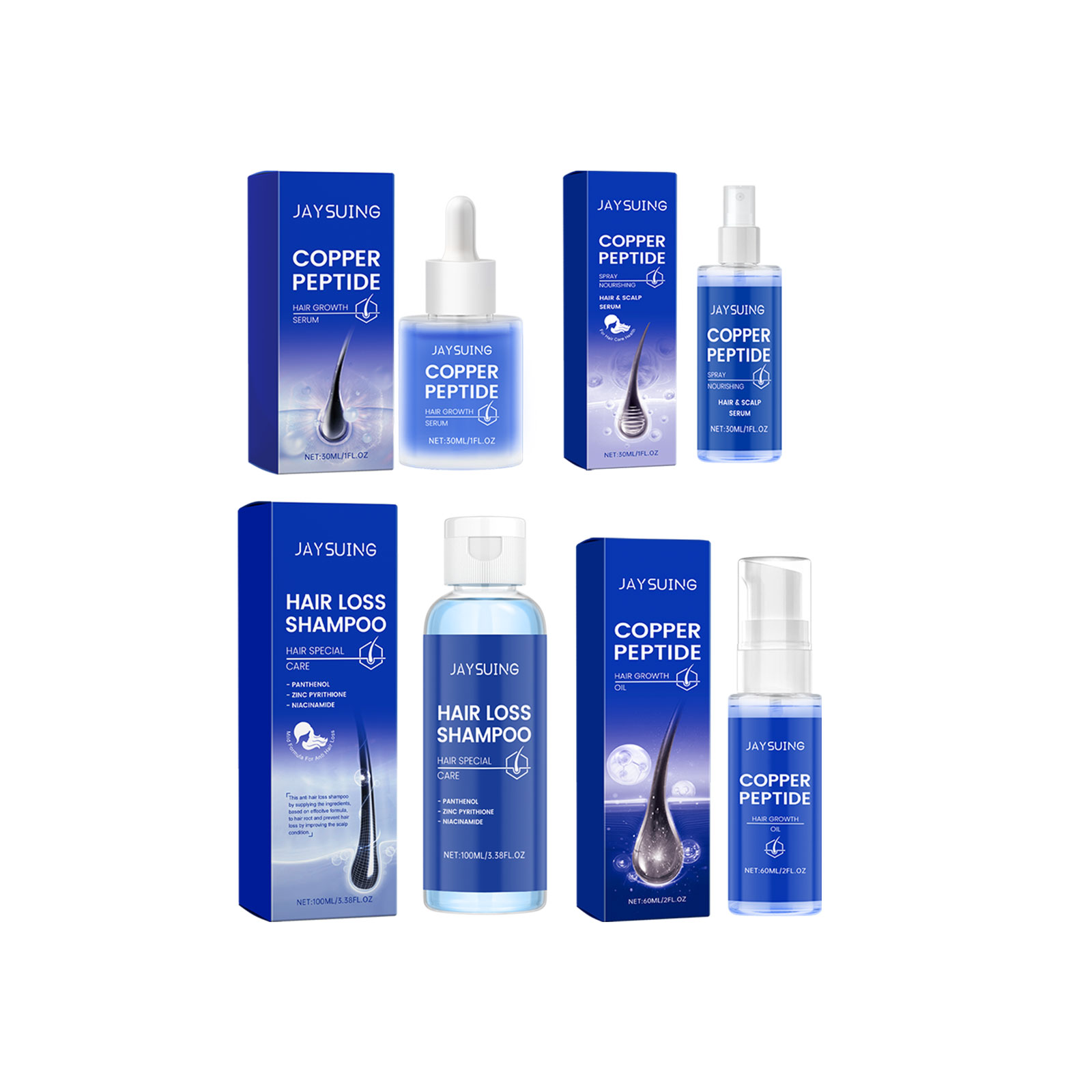 النحاس الببتيد شامبو نمو الشعر - مراجعة Hair Care Set وسعره