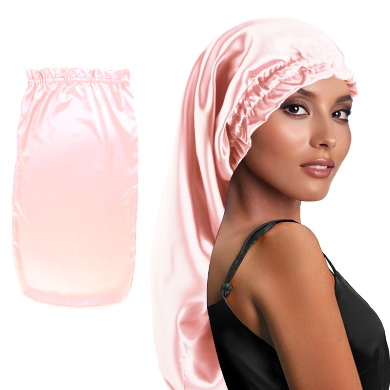قبعة نوم نسائية طويلة من السات - مراجعة Satin Hair Bonnet وسعره