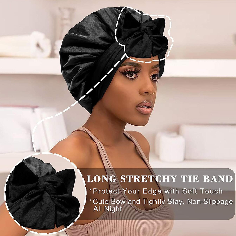 الساتان الصلبة النوم قبعة حرير - مراجعة Satin Hair Bonnet وسعره